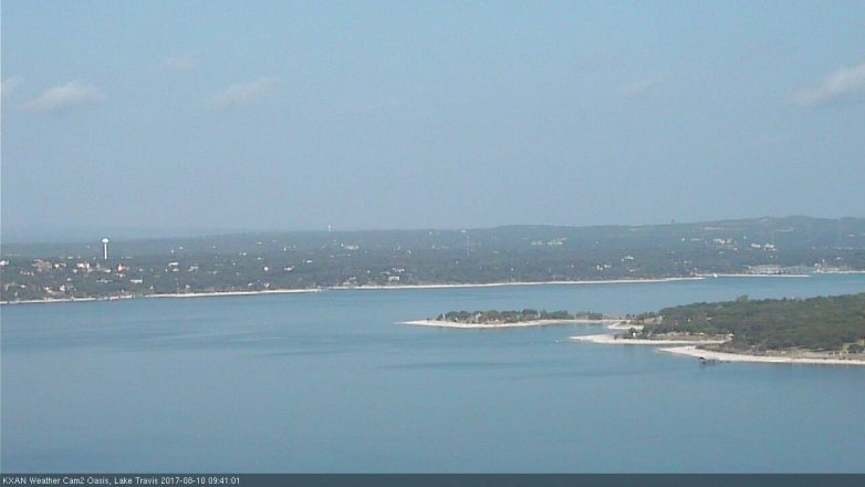 Lake Travis webcam, August 10, 2017 9:00 AM CT
