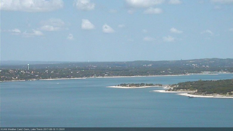 Lake Travis webcam, August 10, 2017 10:45 AM CT