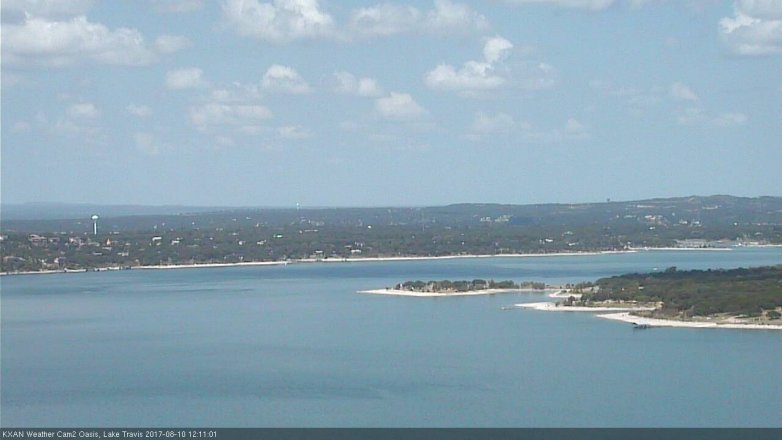 Lake Travis webcam, August 10, 2017 11:20 AM CT