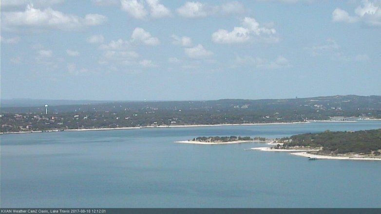 Lake Travis webcam, August 10, 2017 11:30 AM CT