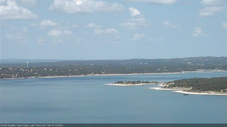 Lake Travis webcam, August 10, 2017 11:40 AM CT