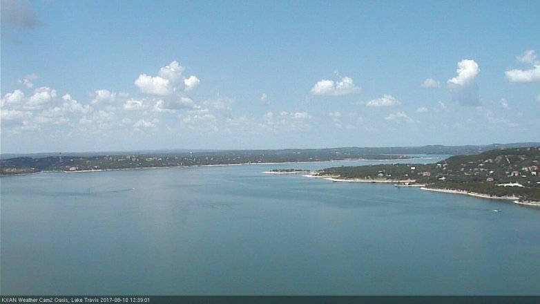Lake Travis webcam, August 10, 2017 11:45 AM CT