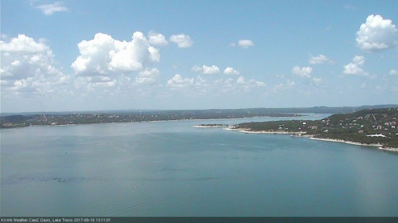 Lake Travis webcam, August 10, 2017 12:30 PM CT