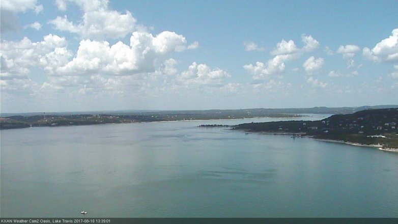 Lake Travis webcam, August 10, 2017 12:50 PM CT