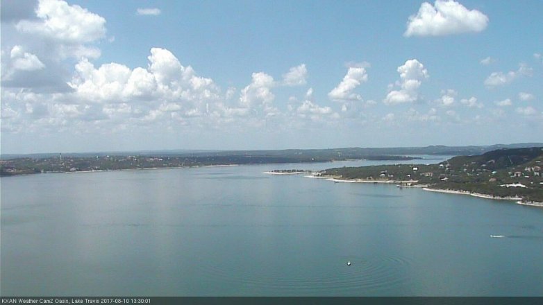 Lake Travis webcam, August 10, 2017 12:55 PM CT