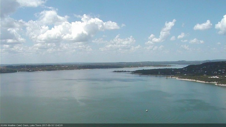 Lake Travis webcam, August 10, 2017 1:00 PM CT