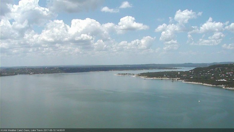 Lake Travis webcam, August 10, 2017 1:25 PM CT
