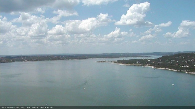 Lake Travis webcam, August 10, 2017 1:35 PM CT