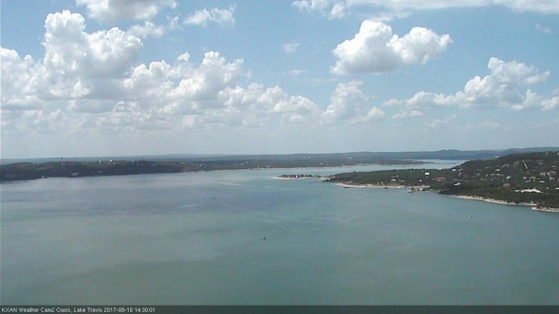 Lake Travis webcam, August 10, 2017 1:45 PM CT