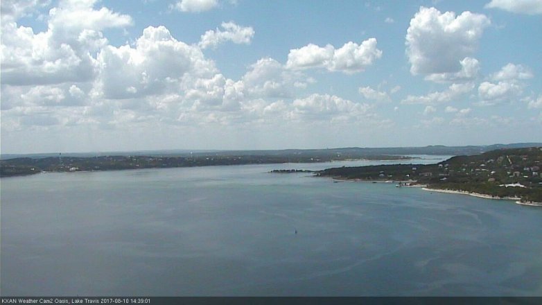 Lake Travis webcam, August 10, 2017 1:50 PM CT