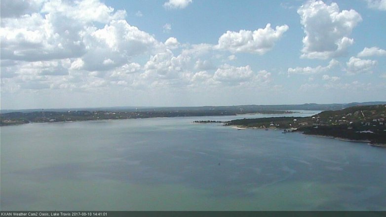 Lake Travis webcam, August 10, 2017 2:10 PM CT