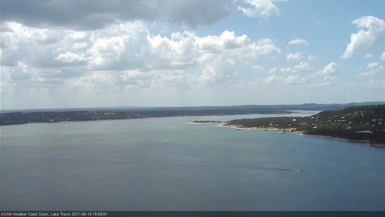 Lake Travis webcam, August 10, 2017 2:20 PM CT