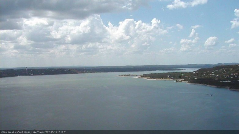 Lake Travis webcam, August 10, 2017 2:40 PM CT
