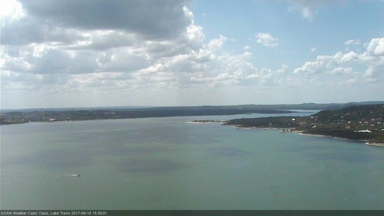 Lake Travis webcam, August 10, 2017 2:50 PM CT
