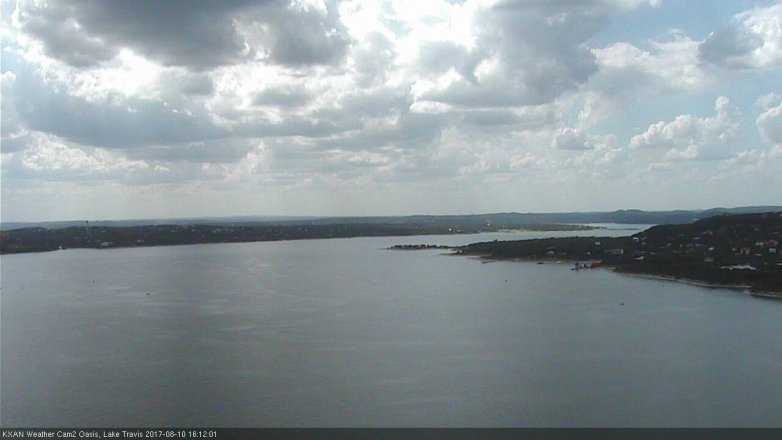 Lake Travis webcam, August 10, 2017 3:20 PM CT