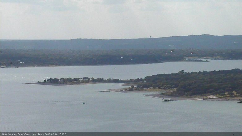 Lake Travis webcam, August 10, 2017 4:40 PM CT