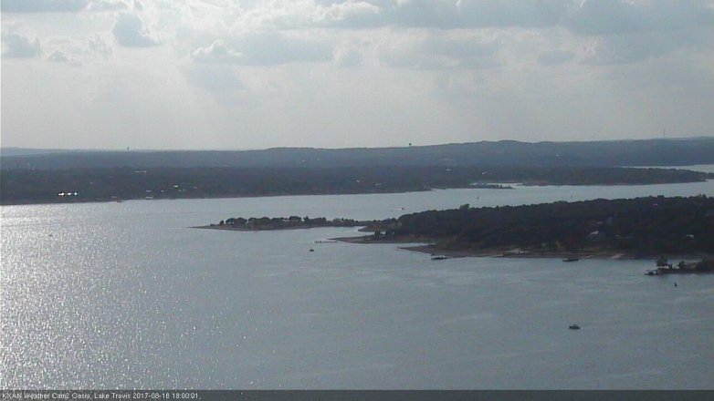 Lake Travis webcam, August 10, 2017 5:20 PM CT