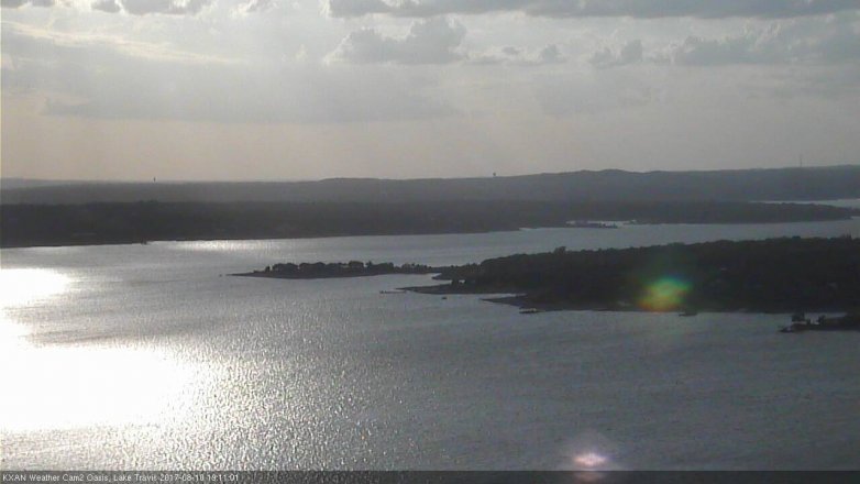 Lake Travis webcam, August 10, 2017 6:15 PM CT