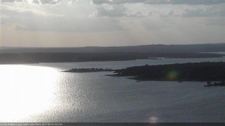 Lake Travis webcam, August 10, 2017 6:30 PM CT