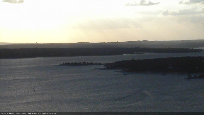 Lake Travis webcam, August 10, 2017 6:35 PM CT