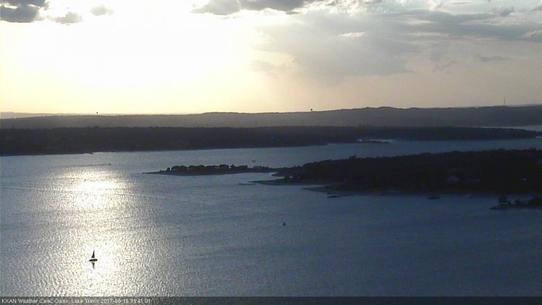 Lake Travis webcam, August 10, 2017 6:55 PM CT