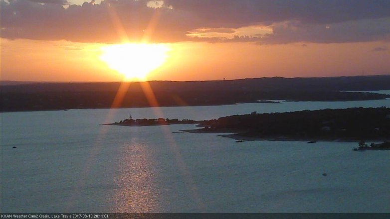 Lake Travis webcam, August 10, 2017 7:25 PM CT