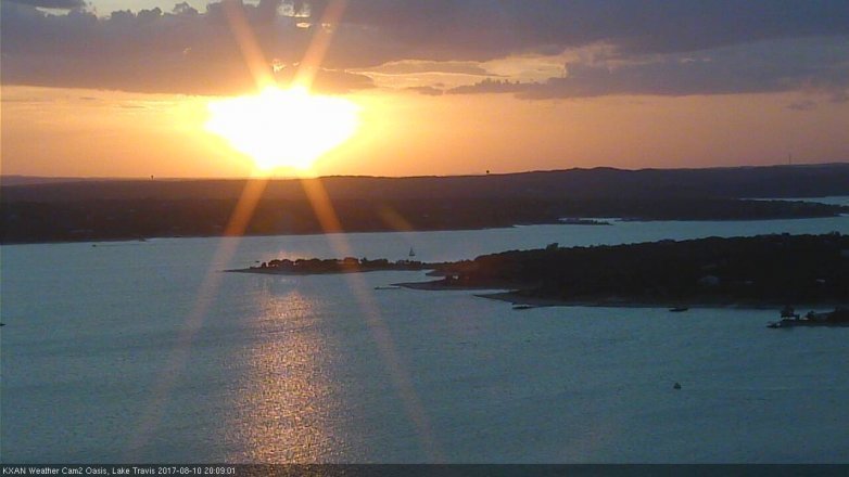 Lake Travis webcam, August 10, 2017 7:30 PM CT