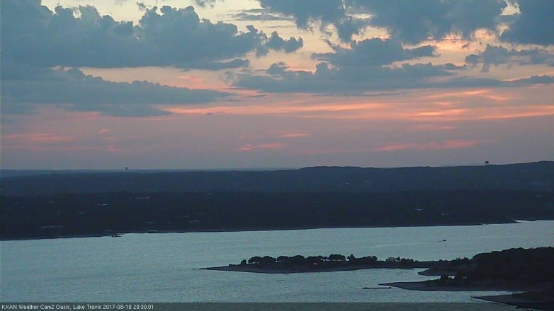Lake Travis webcam, August 10, 2017 7:45 PM CT