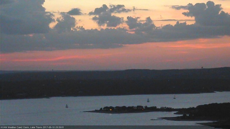 Lake Travis webcam, August 10, 2017 7:50 PM CT