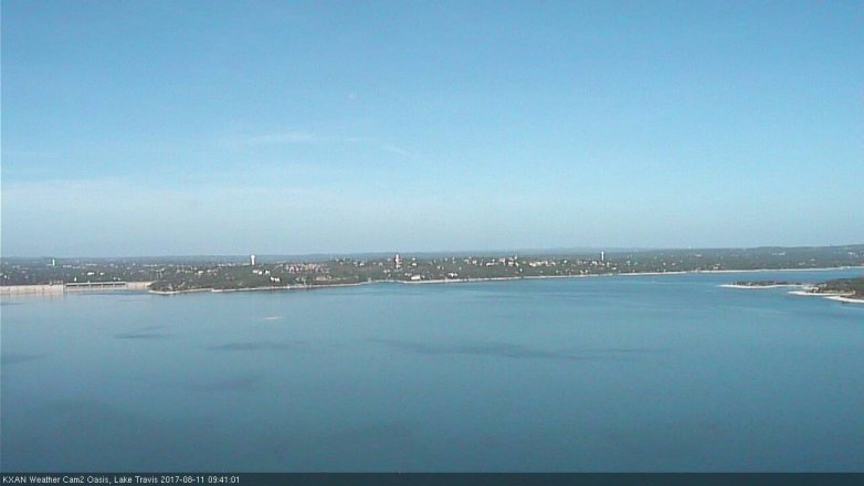 Lake Travis webcam, August 11, 2017 9:00 AM CT