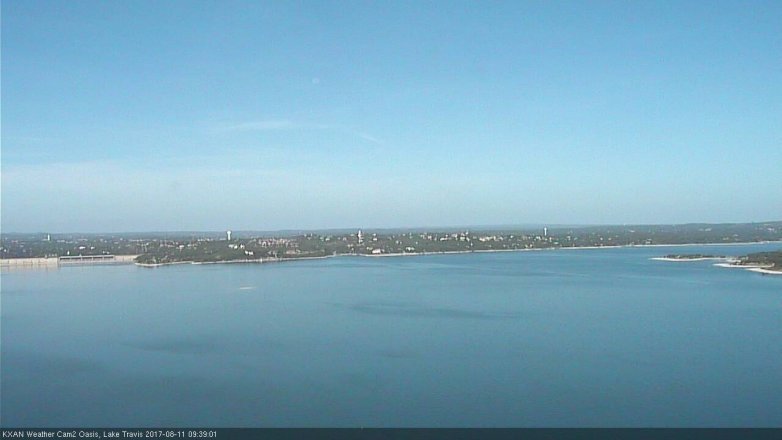 Lake Travis webcam, August 11, 2017 9:10 AM CT