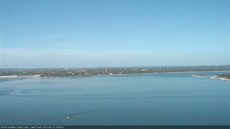 Lake Travis webcam, August 11, 2017 9:20 AM CT