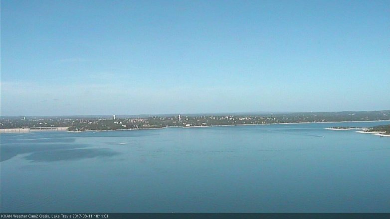Lake Travis webcam, August 11, 2017 9:25 AM CT