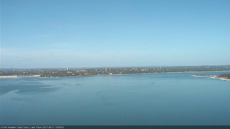 Lake Travis webcam, August 11, 2017 9:35 AM CT