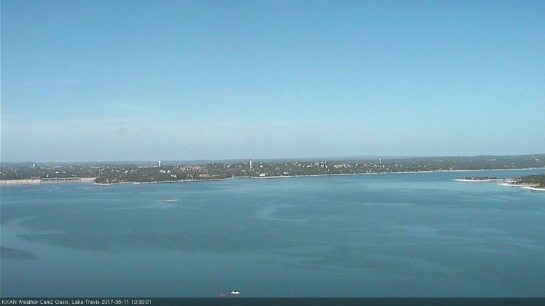 Lake Travis webcam, August 11, 2017 9:50 AM CT