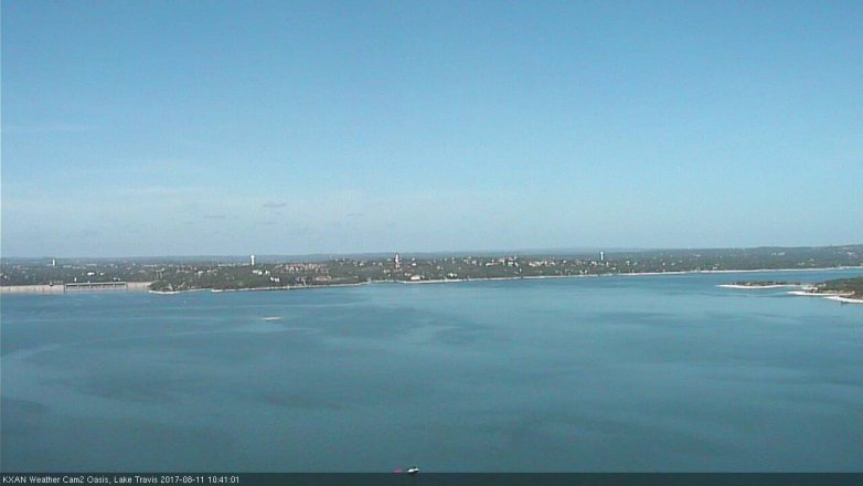 Lake Travis webcam, August 11, 2017 10:05 AM CT
