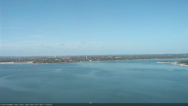 Lake Travis webcam, August 11, 2017 10:10 AM CT
