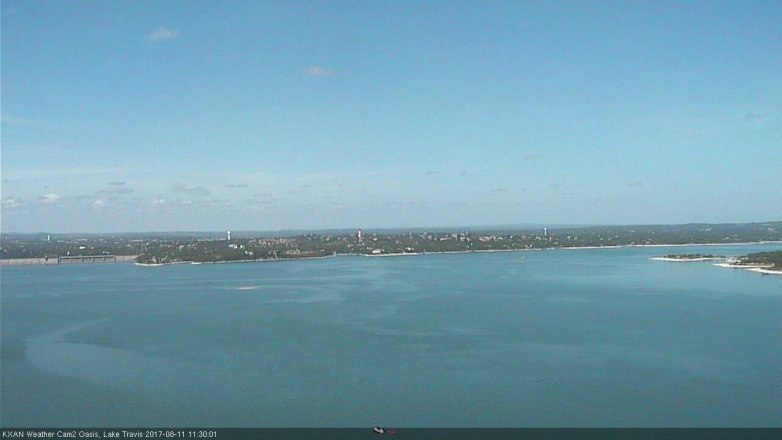 Lake Travis webcam, August 11, 2017 10:40 AM CT