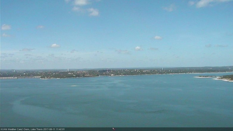 Lake Travis webcam, August 11, 2017 10:50 AM CT