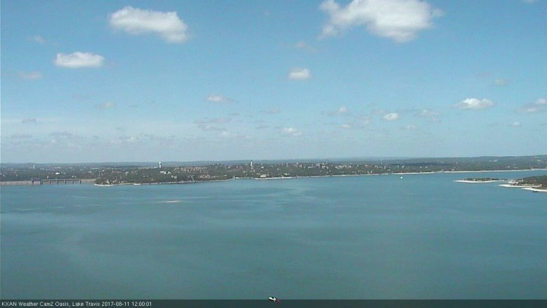 Lake Travis webcam, August 11, 2017 11:05 AM CT