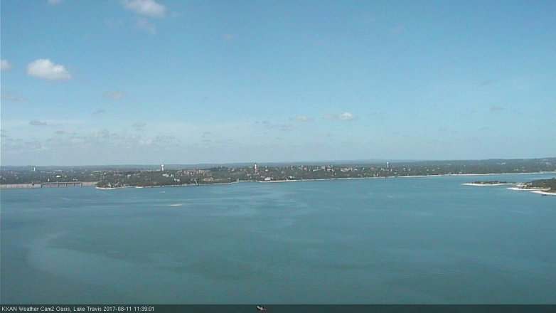 Lake Travis webcam, August 11, 2017 11:10 AM CT