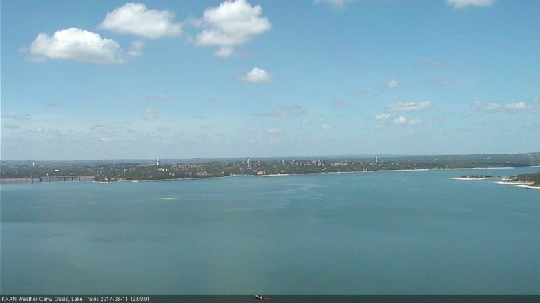 Lake Travis webcam, August 11, 2017 11:25 AM CT