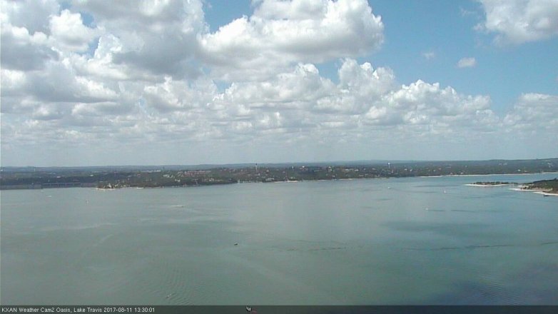 Lake Travis webcam, August 11, 2017 12:50 PM CT