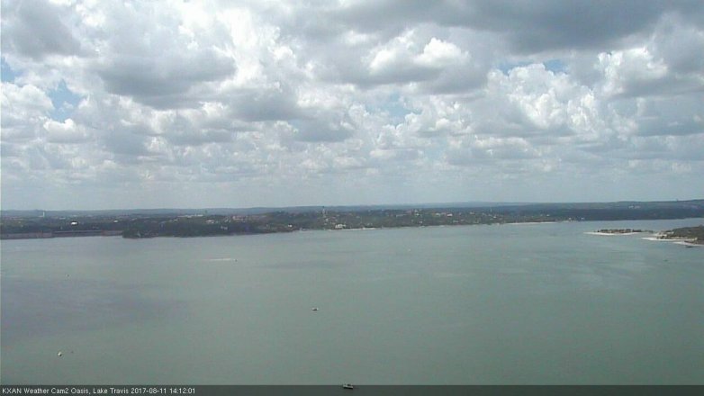 Lake Travis webcam, August 11, 2017 1:20 PM CT