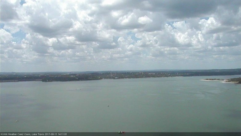 Lake Travis webcam, August 11, 2017 1:30 PM CT