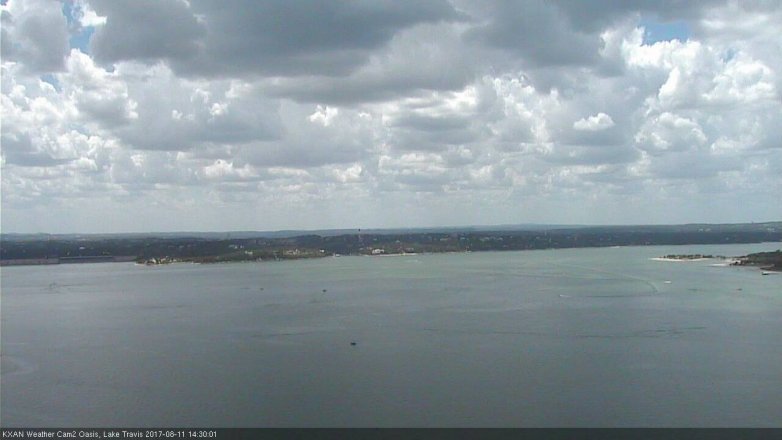 Lake Travis webcam, August 11, 2017 1:50 PM CT