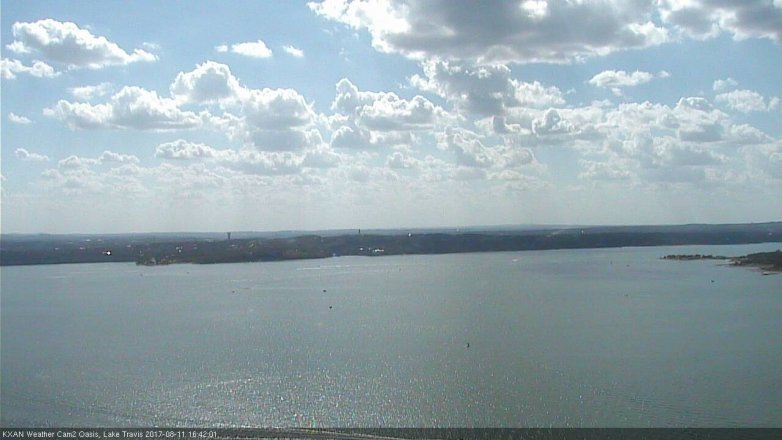 Lake Travis webcam, August 11, 2017 3:55 PM CT