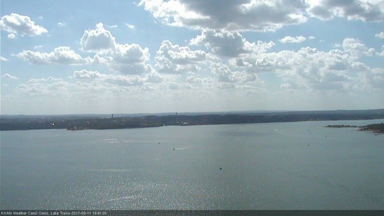 Lake Travis webcam, August 11, 2017 4:00 PM CT