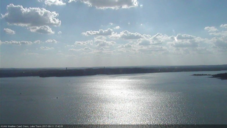 Lake Travis webcam, August 11, 2017 4:55 PM CT