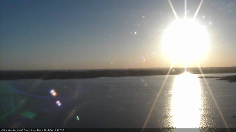 Lake Travis webcam, August 11, 2017 6:55 PM CT